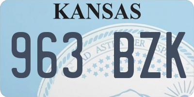 KS license plate 963BZK