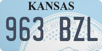 KS license plate 963BZL