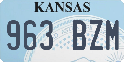 KS license plate 963BZM