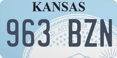 KS license plate 963BZN