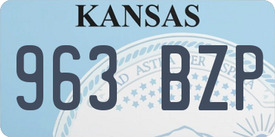 KS license plate 963BZP