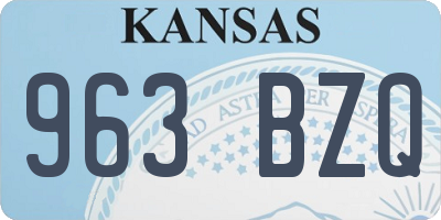 KS license plate 963BZQ