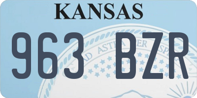 KS license plate 963BZR