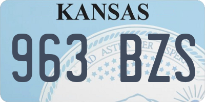 KS license plate 963BZS
