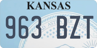 KS license plate 963BZT