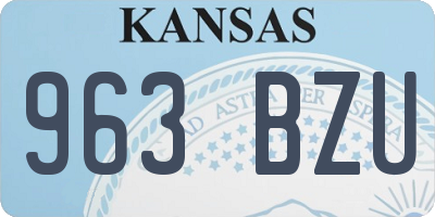 KS license plate 963BZU