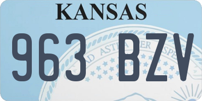 KS license plate 963BZV