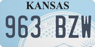 KS license plate 963BZW