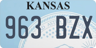 KS license plate 963BZX