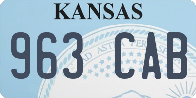 KS license plate 963CAB