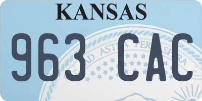 KS license plate 963CAC