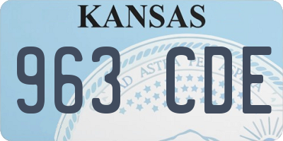 KS license plate 963CDE