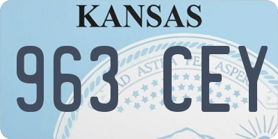 KS license plate 963CEY
