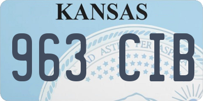 KS license plate 963CIB