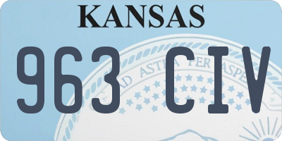 KS license plate 963CIV