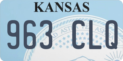 KS license plate 963CLQ