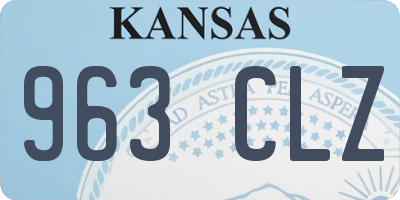 KS license plate 963CLZ