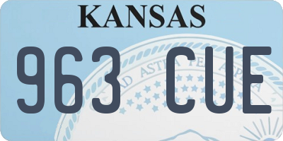 KS license plate 963CUE