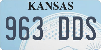 KS license plate 963DDS