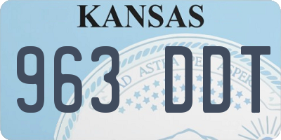 KS license plate 963DDT