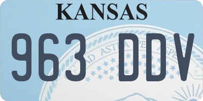 KS license plate 963DDV