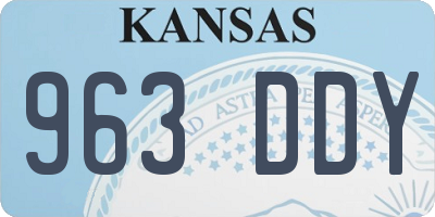 KS license plate 963DDY