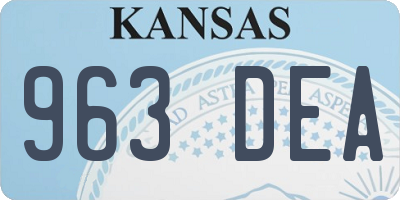 KS license plate 963DEA