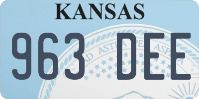 KS license plate 963DEE