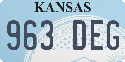 KS license plate 963DEG
