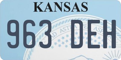 KS license plate 963DEH