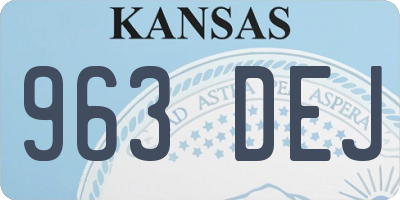 KS license plate 963DEJ
