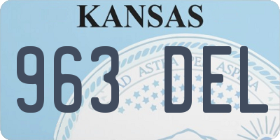 KS license plate 963DEL