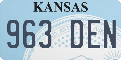 KS license plate 963DEN