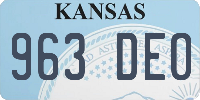 KS license plate 963DEO