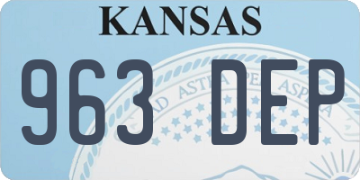 KS license plate 963DEP