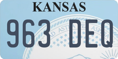KS license plate 963DEQ