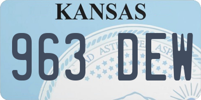 KS license plate 963DEW