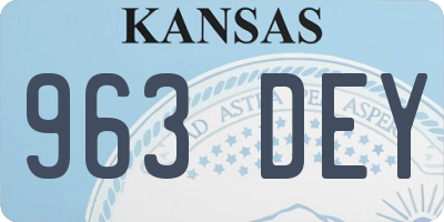 KS license plate 963DEY