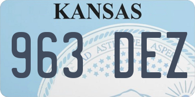 KS license plate 963DEZ