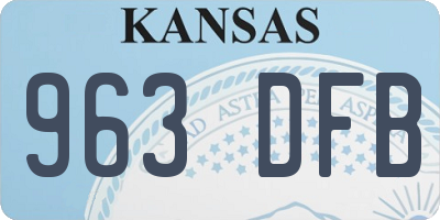 KS license plate 963DFB