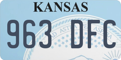 KS license plate 963DFC