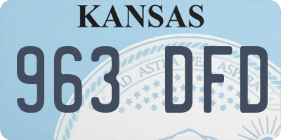 KS license plate 963DFD