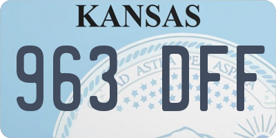 KS license plate 963DFF