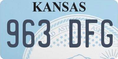 KS license plate 963DFG