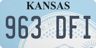 KS license plate 963DFI