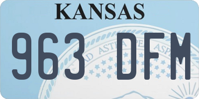 KS license plate 963DFM