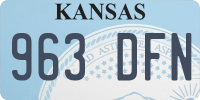KS license plate 963DFN