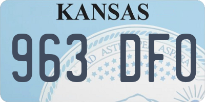 KS license plate 963DFO