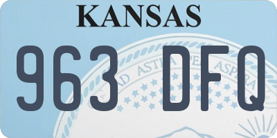 KS license plate 963DFQ