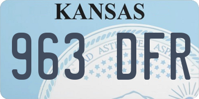 KS license plate 963DFR